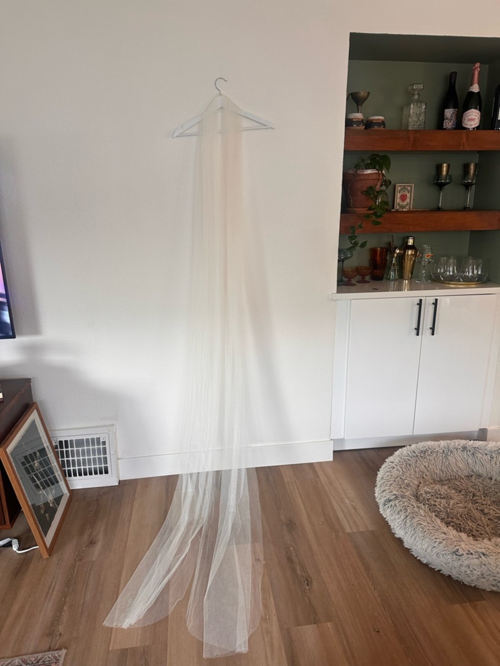 Cathedral Length Ivory Tulle Bridal Scarf